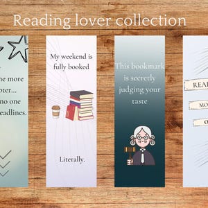 Printable funny digital bookmarks, Gift for book lovers, Gift for read lovers, Instant download, Books, Bookmark set