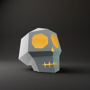 3D Papercraft Easy Halloween skull model DIY model in pdf, dxf & svg format