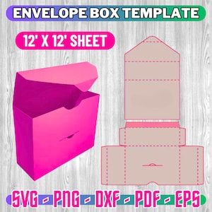Sjabloon envelop, Svg, Png, Dxf, Eps, Label, Wrapper, Canva, Cricut, Silhouet, Bestand knippen, Sublimatie, Afdrukbaar, Digitaal, Cadeau