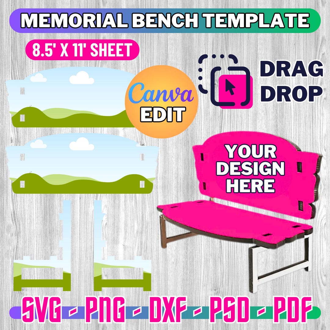 Memorial Bench Template Memorial Bench Svg Sublimation Bench Blank Memorial Bench Template Memorial Bench Svg Sublimation Bench Blank