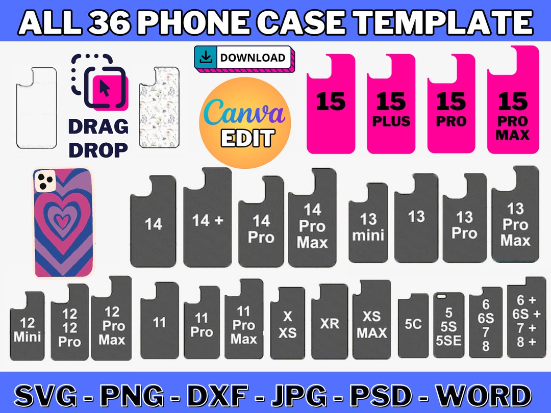 Phone Case Template Mega Bundle, iPhone Case Template, iPhone Phone Case Template Mega Bundle, iPhone Case Template, iPhone