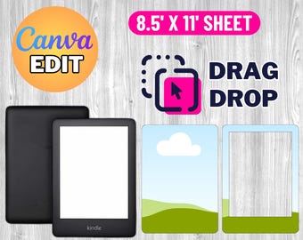 Kindle 10th Template, Kindle 2019 Skin Template, Clear Case Insert Template, E-reader Skin, E-reader Template, Sublimation Template