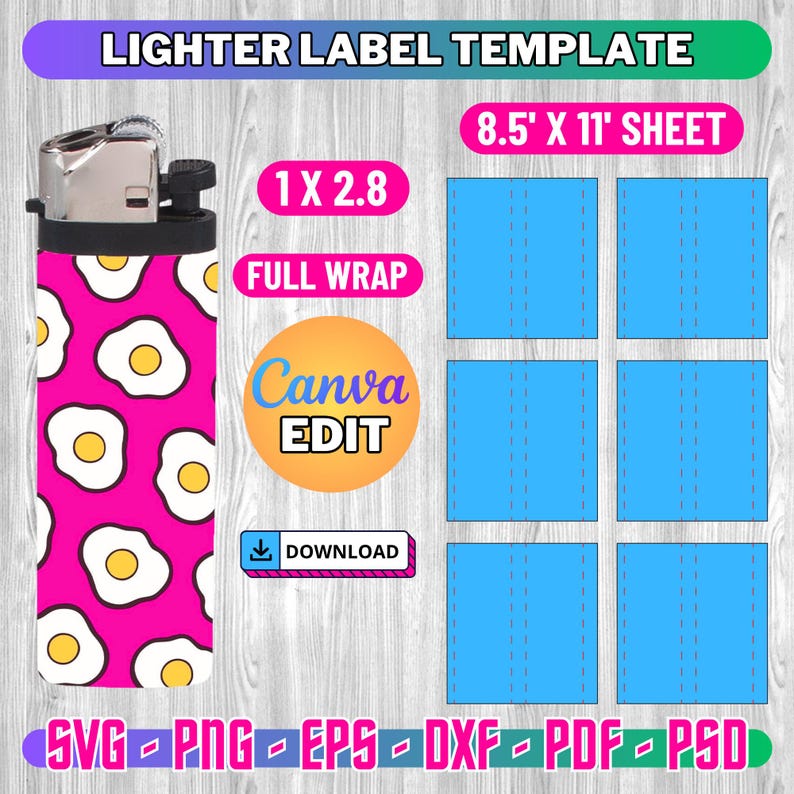 Lighter Label Template Svg Lighter Wrapper Template Lighter Label