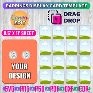 Necklace, Earring Display Card SVG Bundle, Necklace Display Card Template, Card Holder Svg, Jewelry Display Card, Svg For Cricut, Cut Files