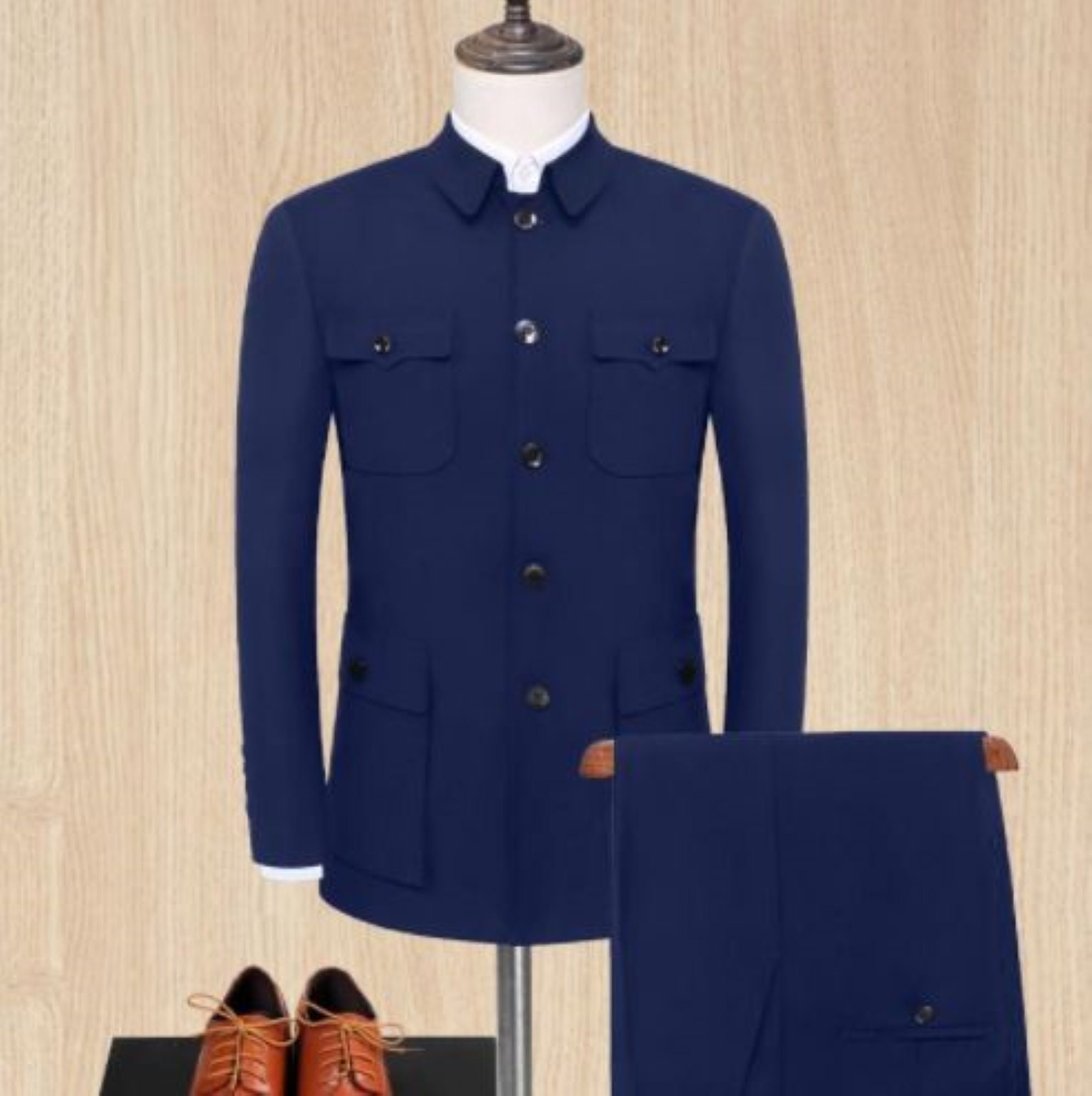 The vintage “Havana” Fawn Beige French safari suit  Dress suits for men,  Business casual attire for men, Business casual attire