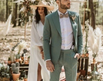 Suit for men Premium 2 Piece sage green Mens Suit for Wedding, Engagement, Prom, Groom wear and Groomsmen Suits, Dinner Suit , Trendy Suit