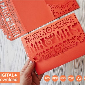 Fiesta Papel Picado Wedding Invitation Template: Trifold Pocket (Digital Download)