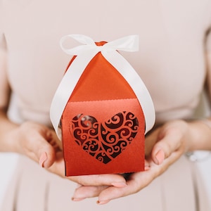 Wedding Favor Box Svg template, party box template, candy box favor, gift box heart for Cricut, Laser Cut, papercut, Cameo (svg dxf ai cdr)