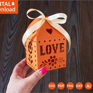 Fiesta Favor Box SVG Template: Papel Picado Candy Box (Digital Download)