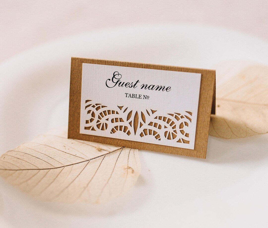 Svg Rustic Place Card Template, Rustic Wedding Table Name Cards, Lace ...