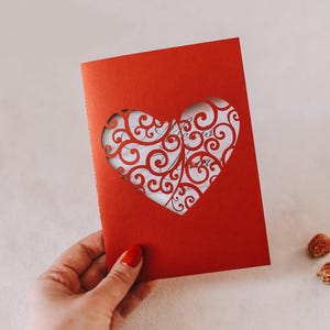 Heart invitation svg template, Love card 5x7 invitation, valentine card laser cut files for Cricut, papercut, Cameo (svg dxf ai eps cdr)