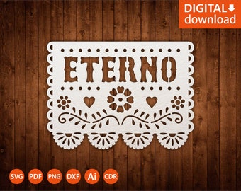 Papel Picado SVG: Mexikanische Fiesta Vorlage (Digitaler Download)