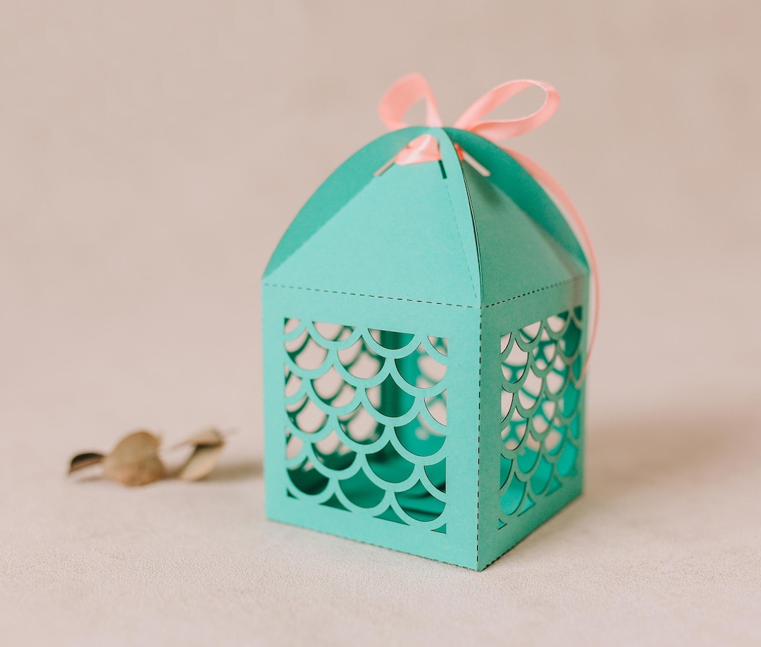 Mermaid Party Favor Box Template: SVG, Cricut, Laser Cut (digital ...