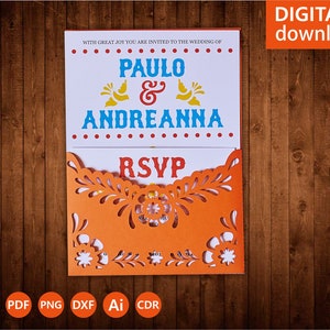 Mexico Fiesta Invitation Template: Papel Picado Panel (Digital Download)