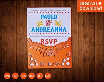 Mexico Fiesta Invitation Template: Papel Picado Panel (Digital Download)