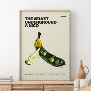 Andy Warhol Banana The Velvet Underground y Nico Poster / Pop Art Poster / Vintage / Clásico Contemporáneo / Retro Decor Wall Art / Luz