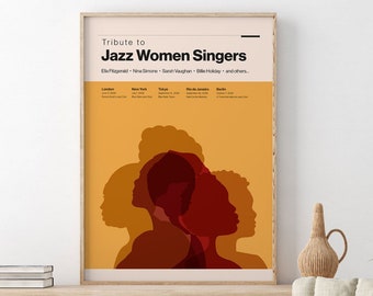 Contemporary Jazz Poster | Tribute to Women Singers | Premium Museum Quality Print | Music Wall Art |