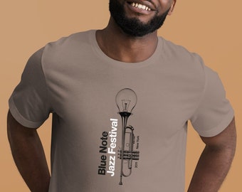 Jazz T-shirt | Blue Note Jazz Festival | New York Jazz | DTG Print | Contemporary | 100% Cotton | Unisex | Pebble