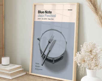 Blue Note Jazz Festival | Jazz Poster | New York Jazz | Art Print | Contemporary Wall Art Decor | Home Decor