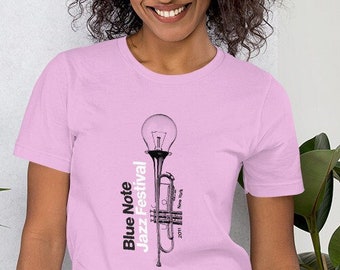 Jazz T-shirt | Blue Note Jazz Festival | New York Jazz | DTG Print | Contemporary | 100% Cotton | Unisex | Lilac