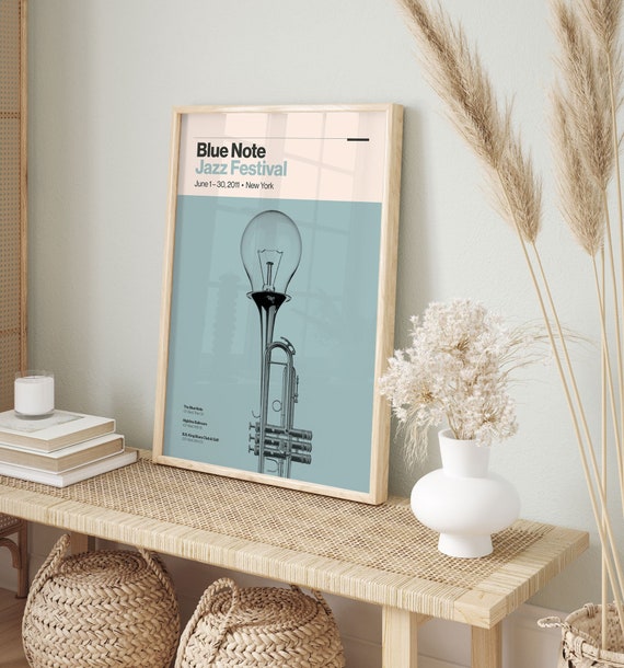 Blue Note Jazz Festival | Jazz Poster | New York Jazz | Blue Art Print | Wall Art Decor | Home Decor