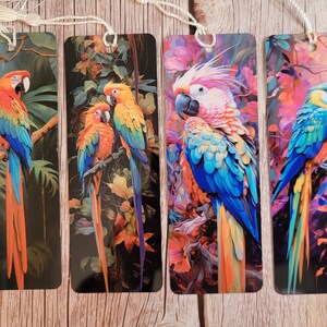 Unique Colorful Parrot Metal Bookmark - Perfect for Bird Lovers, bookmarks with tassels