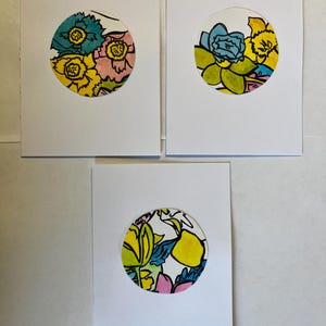 Tarjetas de verano pequeñas y atrevidas con flores, colección 1