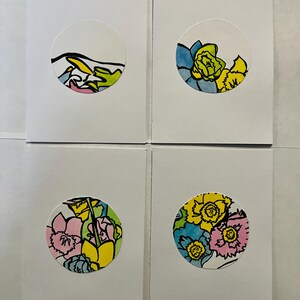 Tarjetas de verano pequeñas y atrevidas con flores, colección 2