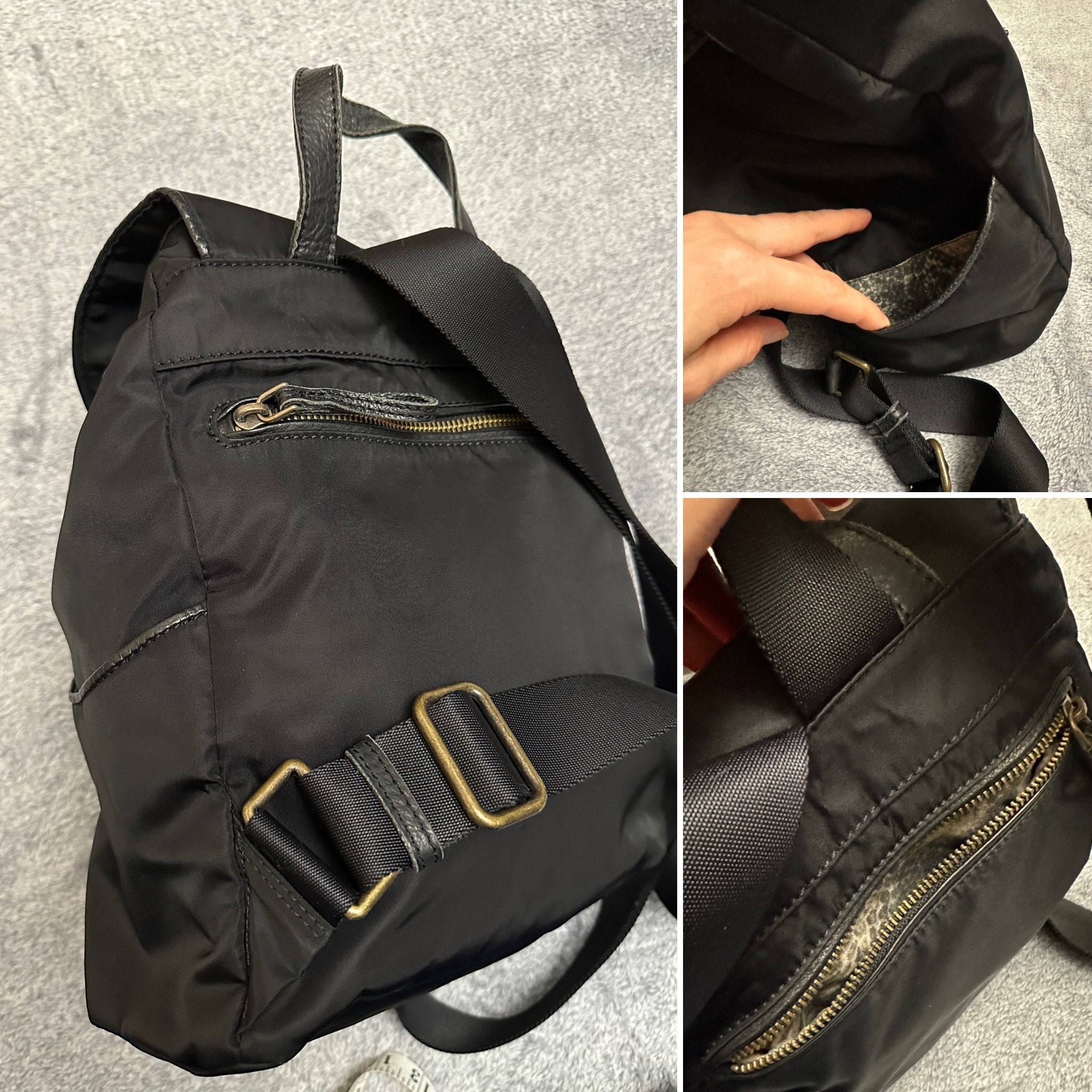 Liebeskind Berlin Nylon & Leather Backpack Y2K Vintage‎ Bag Germany LIEBESKIND BERLIN Black Nylon/leather Womens Backpack Sz  main image 3