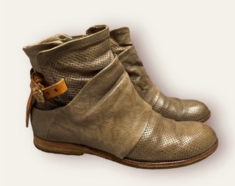Bottines AS98 pour femme en cuir marron, pointure 40.