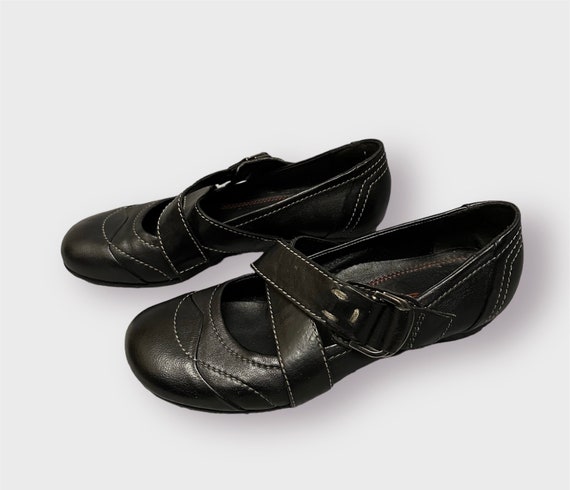 AS98 AirStep Mary Jane women’s black leather slipon shoes Sz 36