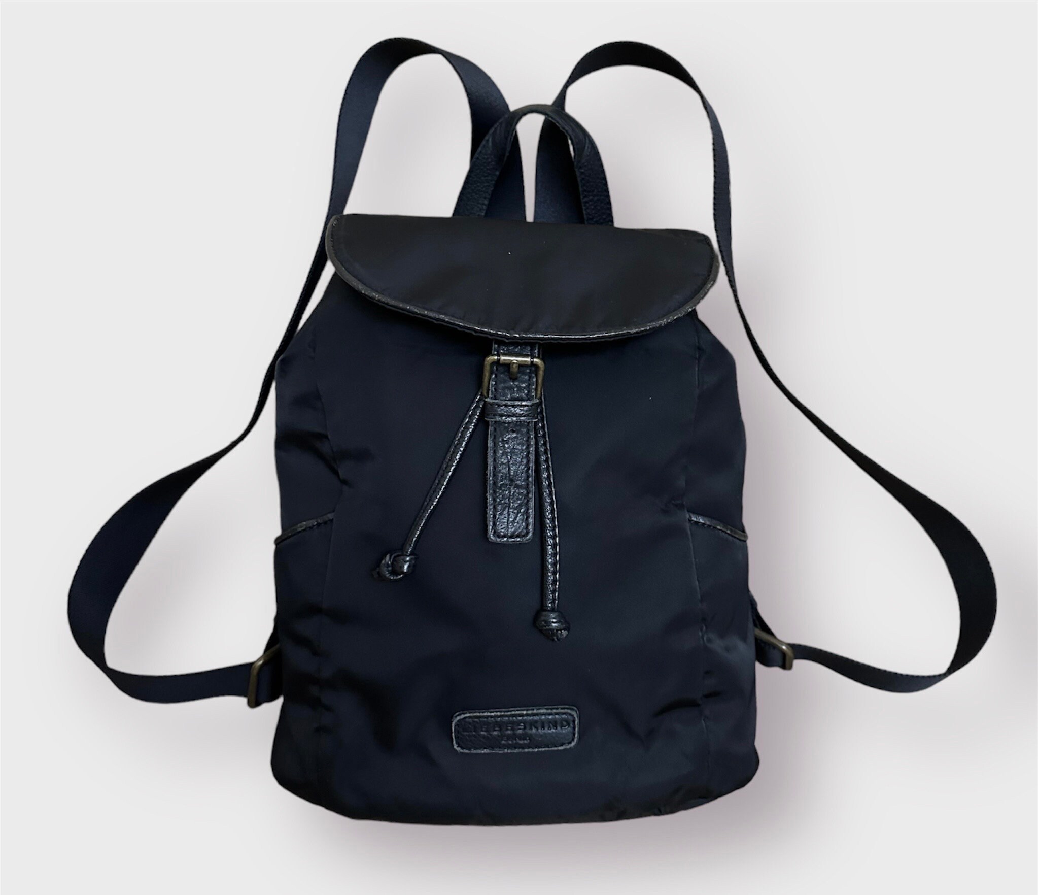 Liebeskind Berlin Nylon & Leather Backpack Y2K Vintage‎ Bag Germany LIEBESKIND BERLIN Black Nylon/leather Womens Backpack Sz  main image 2