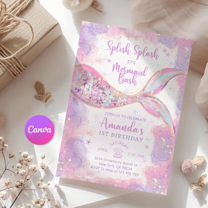 Little Mermaid Invitation Little Mermaid Birthday Invitation Ariel Birthday Invitation Little Mermaid Party Invite EDITABLE Instant Digital