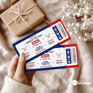Baseball ticket invitation, Baseball Birthday, Baseball Baby Shower, Rookie of the Year, All Star, Baseball Party Decorations, phone invite