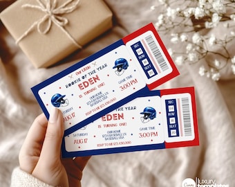 Baseball Ticket Einladung, Baseball Geburtstag, Baseball-Babyparty, Rookie des Jahres, All Star, Baseball Party Dekoration, Telefon einladen