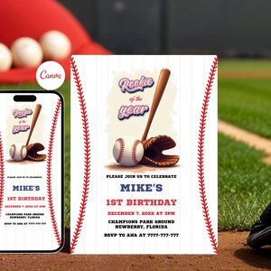 Birthday Any Birthday Invitation, Editable Baseball Birthday Invitation | Sports Birthday | Baseball Party Invitation | Digital Download BB3