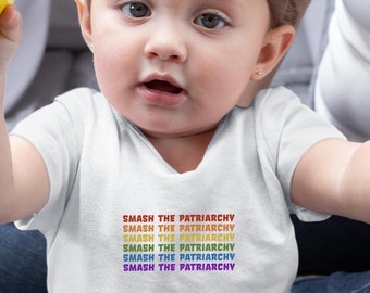 Smash the Patriarchy Baby Shirt, Kamala Harris T-Shirt, Girl Power Toddler Tee, Madam President Shirt, Anti-Trump Feminist, Pride Equality