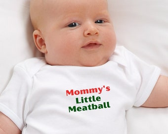 Baby Boy Coming Home Outfit, Mommy's Little Meatball Infant Baby Bodysuit, Baby Girl Coming Home Outfit, Funny Kids Italian Tshirt, New York