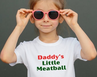 Daddy's Little Meatball Toddler Tee, Funny Kids Italian Tshirt, New York Tee, Ironic Meme Shirt