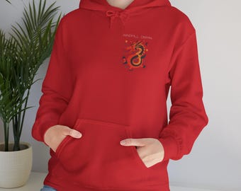 Fiery Koi Dragon Hoodie, Japanese Ink Sweatshirt