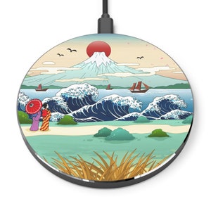 Japanese Woodblock Wireless Charger: Mt. Fuji Art