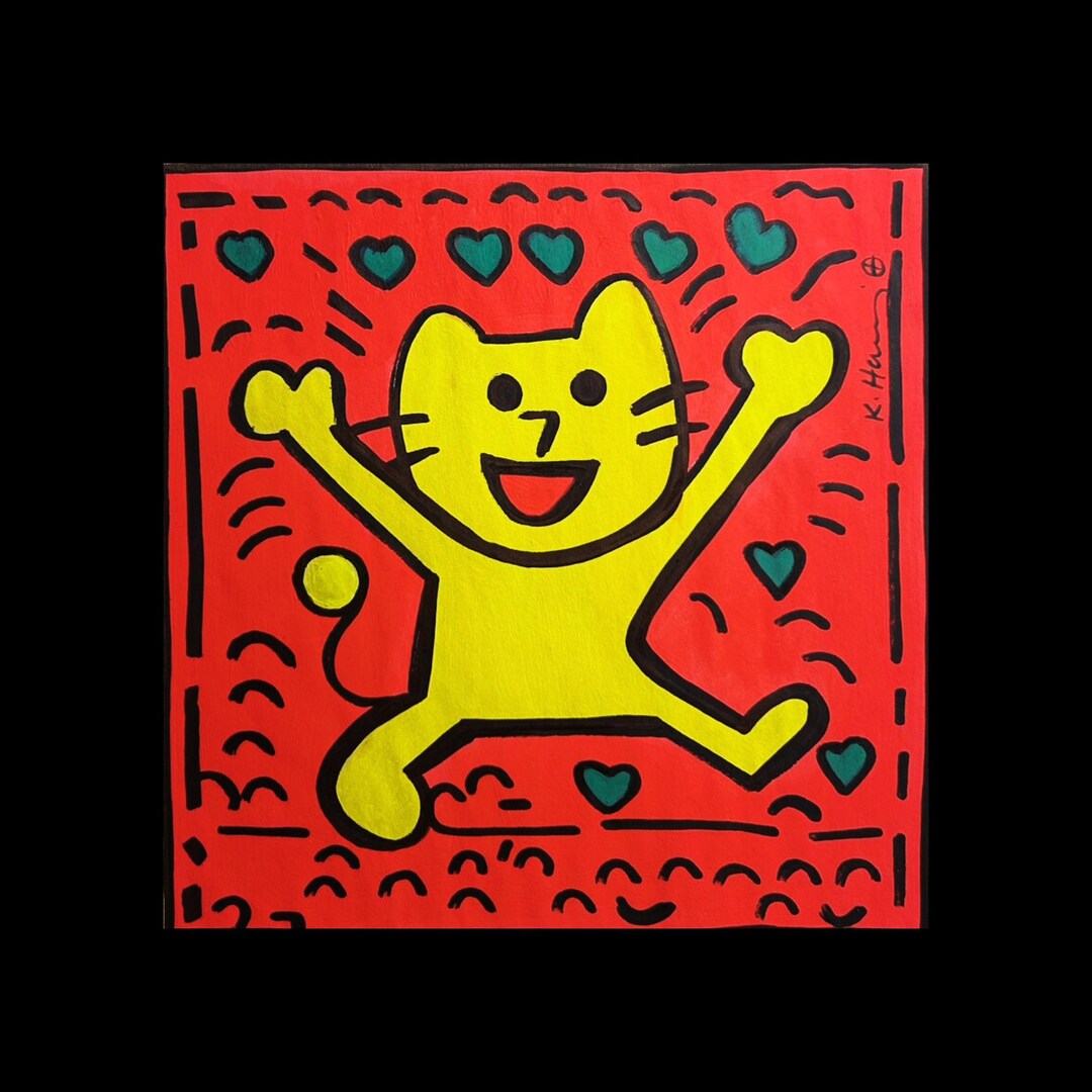 Keith Haring Original Cat Cat Keith Haring Artwork Original Cat Pop Keith Haring Original Cat Cat Keith Haring Artwork Original Cat Pop