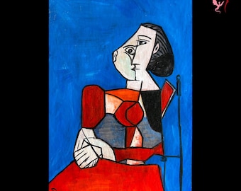 Picasso Original Oil on Paper Painting: Signed, UNFRAMED, 1950s