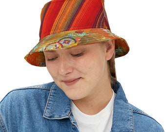 Boho Bucket Hat Patchwork, Bucket Hat Boho Gift Unisex, Bucket Hat Patchwork Boho Style,