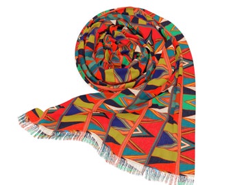 Light Scarf Colorful, Light Scarf Geometric, Light Scarf Bold Color,