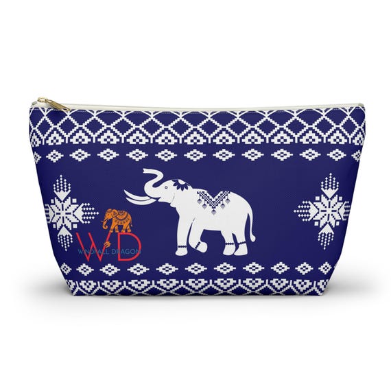 asian elephant print travel makeup bag Silk Cosmetic Case Say goodbye to rummaging and loose lipsticks Elizabeth Scarlett Baby Elephant Conservation