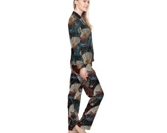 Dreamy Dragon Satin-Pyjamas: Damennachtwäsche Set
