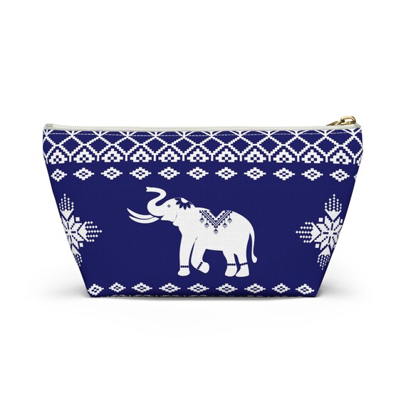 Elephant Print Accessory Pouch: Travel Makeup Organizer Elephant Print Accessory Pouch: Travel Makeup Organizer