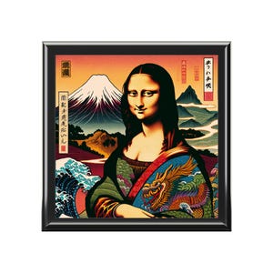 Mona Lisa Jewelry Box, Mona Lisa Keepsake Box, Japanese Style Mona Lisa, Elegant Mona Lisa Storage Case, Jewelry Box Mona Lisa,
