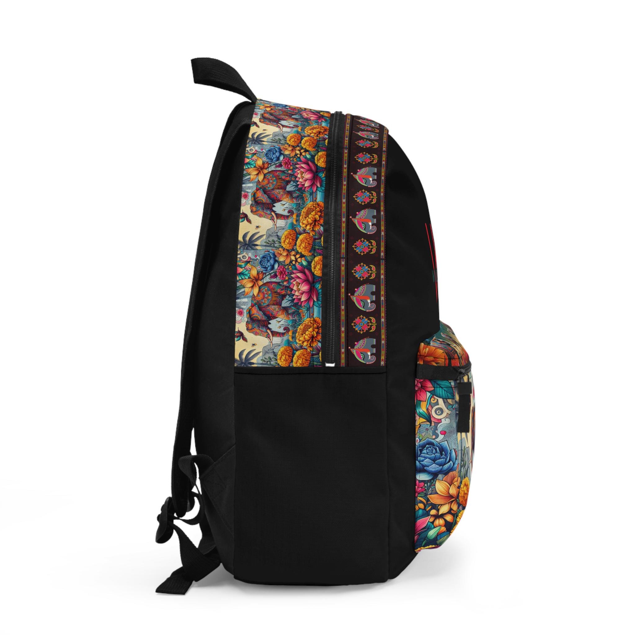 Boho Elephant Embroidered Mini Backpack NWT Floral Travel Festival Bag Elephant Floral Backpack: Boho Travel Bookbag - Etsy main image 4